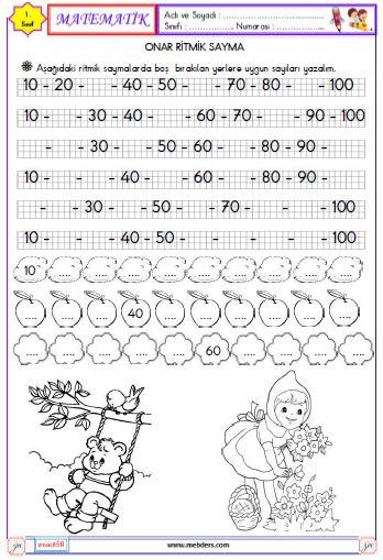 1. Sınıf Matematik Onar  Ritmik Sayma Etkinliği