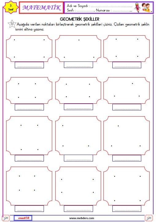 3. Sınıf Matematik Geometrik Şekiller Etkinliği 4