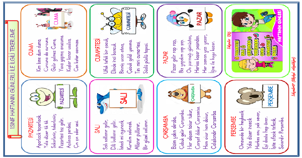 1. Sınıf Tekerleme (Haftanın Günleri)