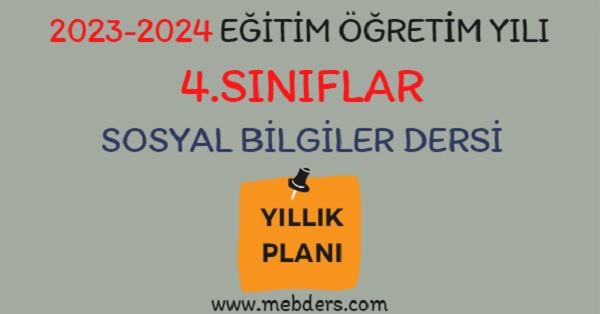 2023-2024 Eğitim Öğretim Yılı 4.Sınıflar Sosyal Bilgiler Dersi Yıllık Planı (Ferman Yayınları)