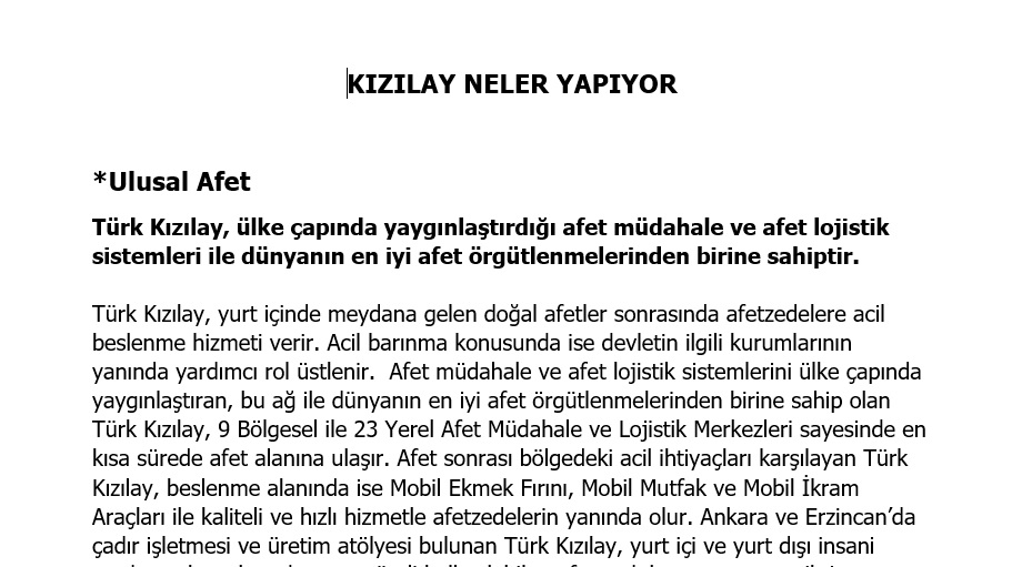 Kızılay neler yapıyor