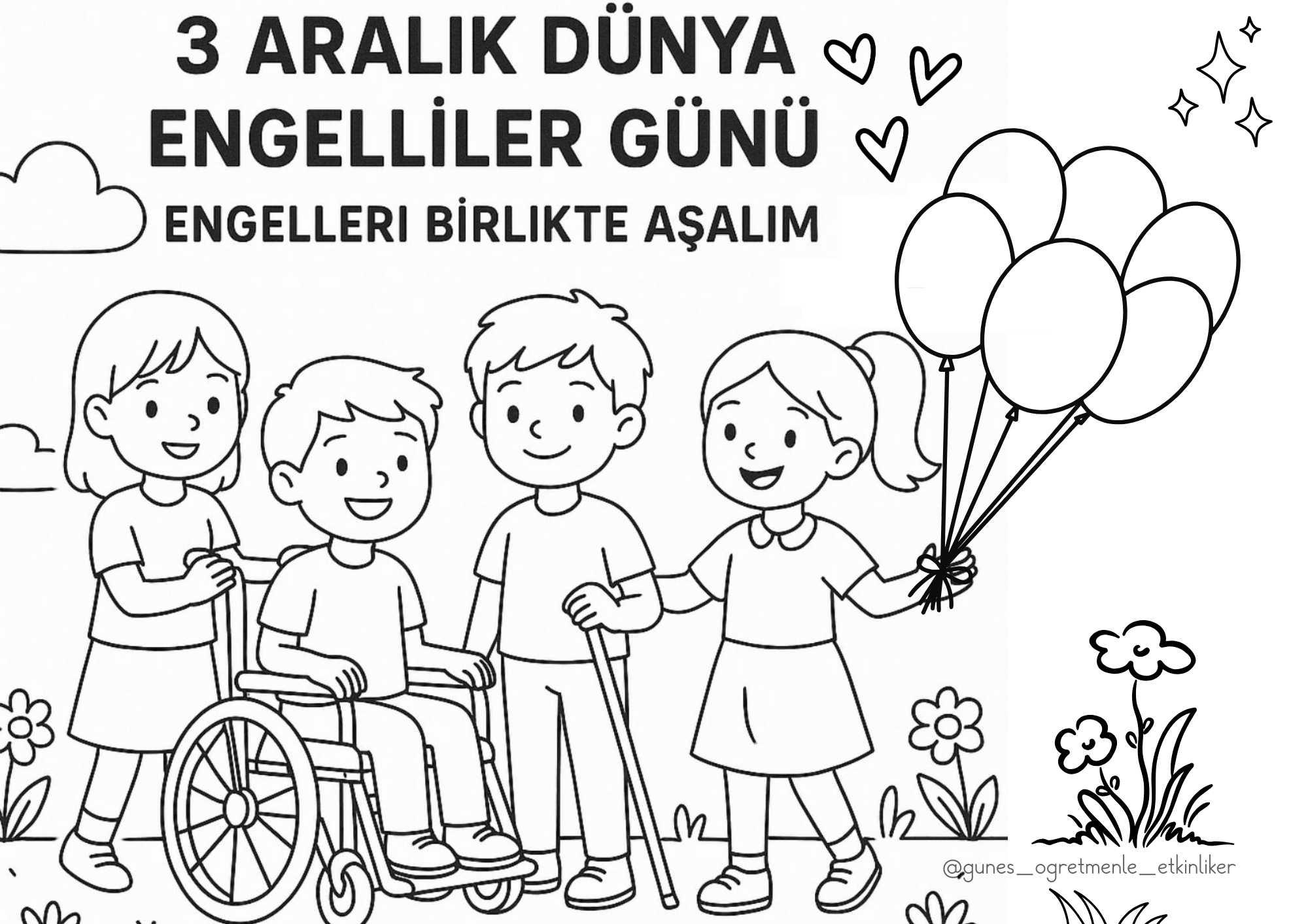 3Aralik Dünya Engelliler Günü Boyama