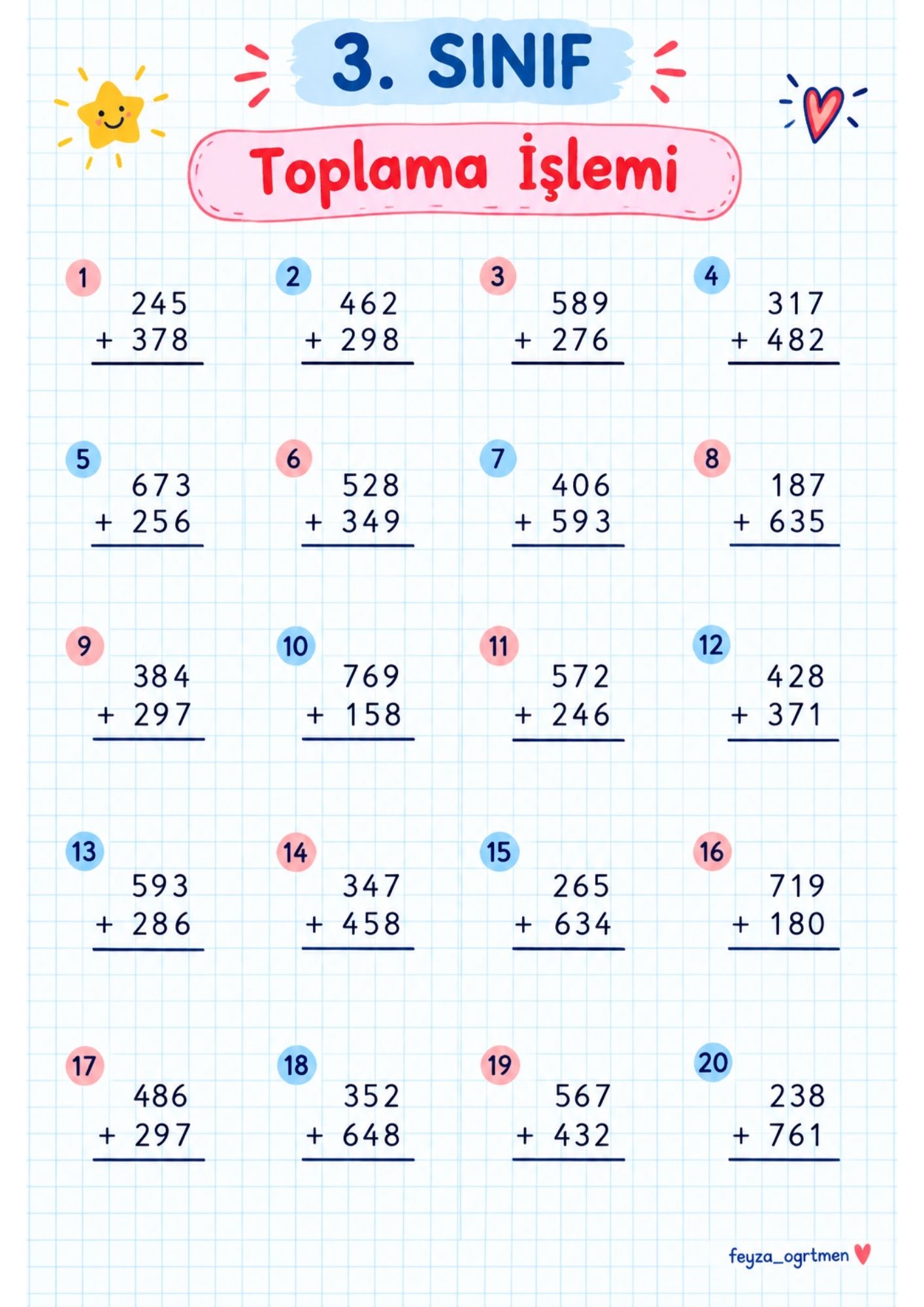 3. Sınıf Matematik İşlem Becerisi (Toplama- Çıkarma)