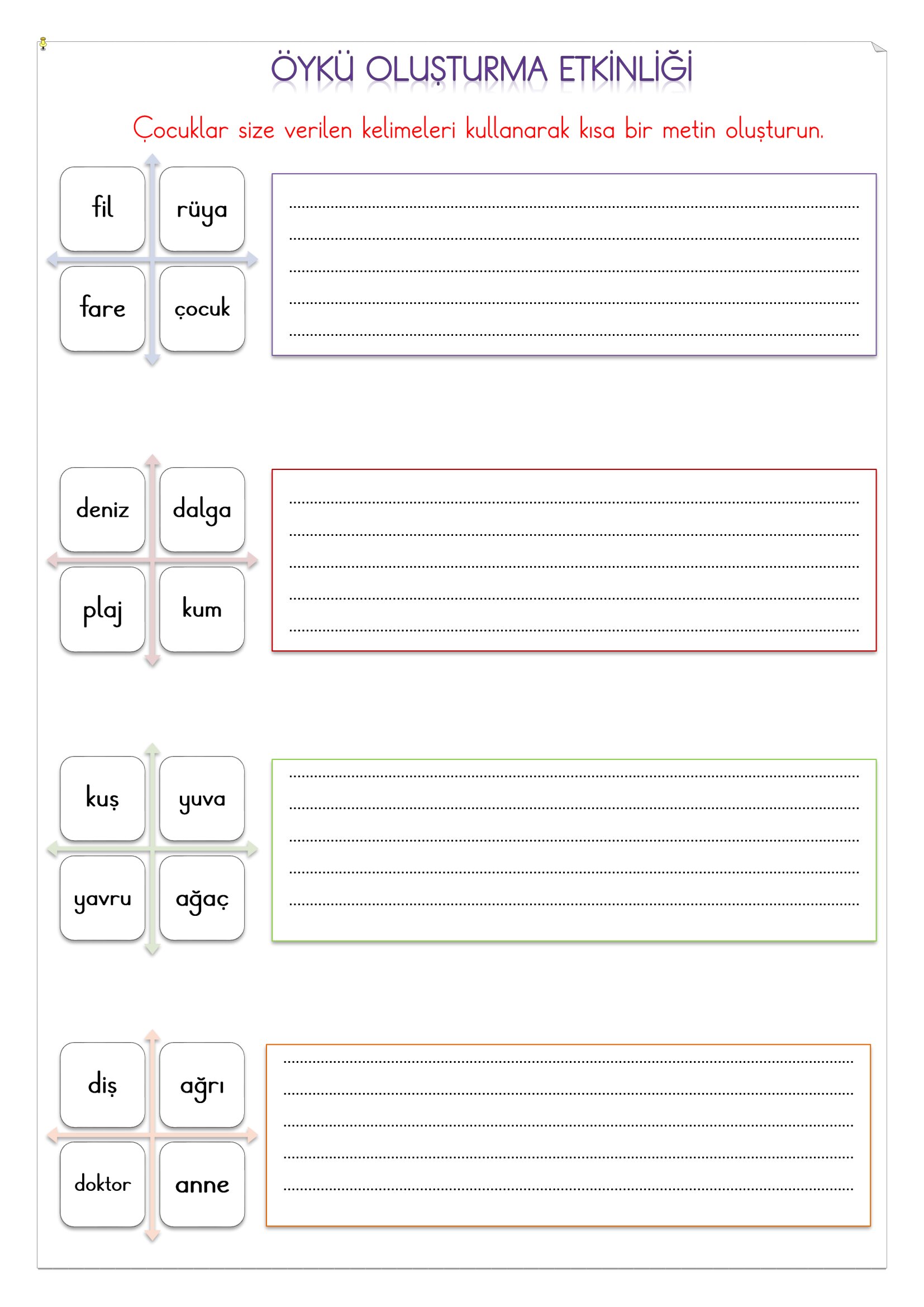 1.Sınıf - Türkçe Öykü Oluşturma Etkinliği-4