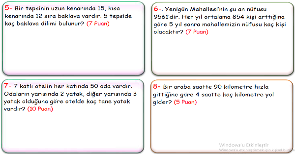 4.Sınıf Matematik Çarpma İşlemi Problemleri-2