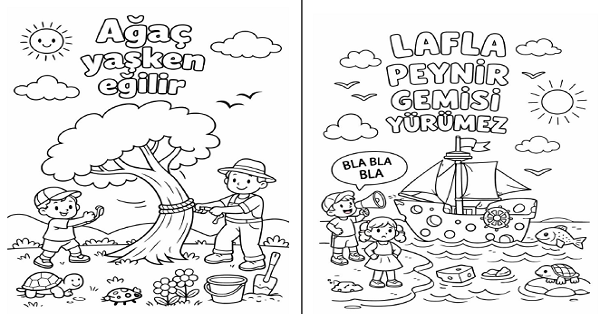 Atasözleri Boyama Sayfaları 3