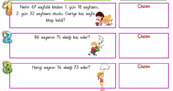 2.Sınıf Matematik Çıkarma İşlemi-Problemler-2