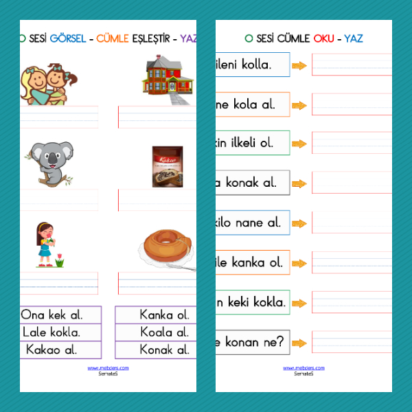 1. Sınıf İlkokuma Yazma - O Sesi Cümle Etkinliği