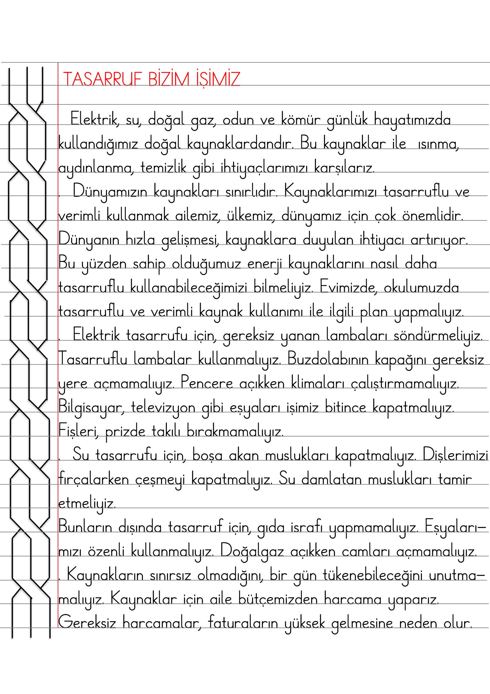 2.Sınıf - Hayat Bilgisi Tasarruf Bizim İşimiz Defter Özeti