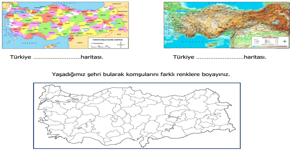 4.Sınıf Sosyal Bilgiler Yaşadığım Yer Etkinliği