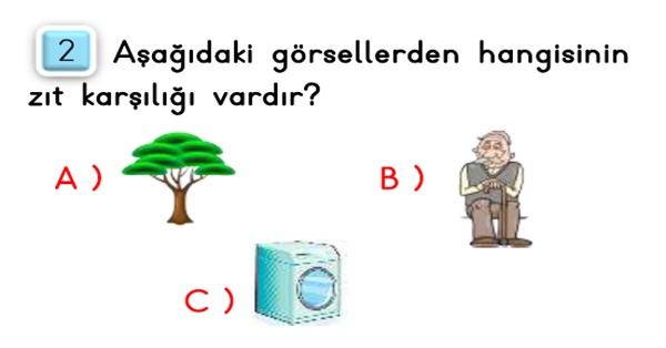 2.Sınıf Türkçe Zıt Anlamlı Kelimeler-Test