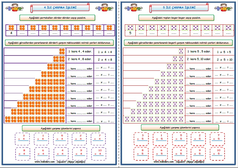 2.Sınıf Çarpma İşlemi Çalışması (7 Sayfa)