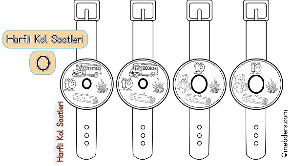 1.Sınıf İlkokuma Harfli Kol Saatleri - O Harfi