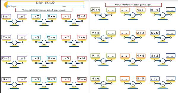 2.Sınıf - Matematik - Eşitlik Etkinliği-3