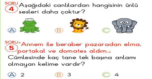 2.Sınıf Türkçe Deneme Sınavı 1