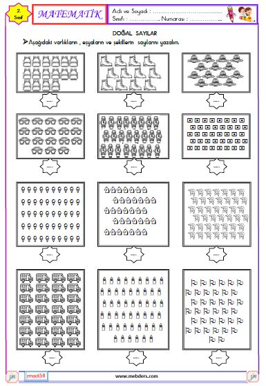 2. Sınıf Matematik Sayıları Okuma ve Yazma Etkinliği 1