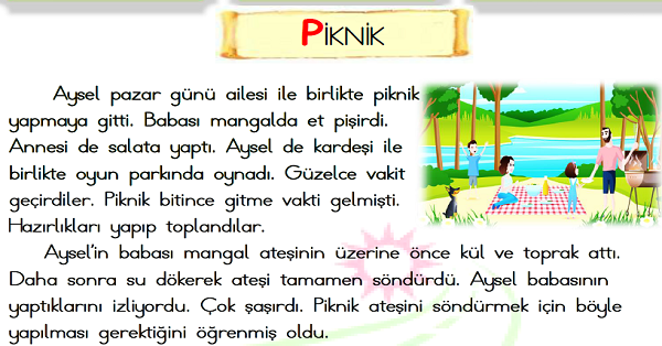 1.Sınıf Türkçe Okuma Anlama (Piknik)-1