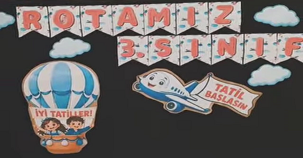 Rotamız 1-2-3-4 Sınıf Pano Yazısı