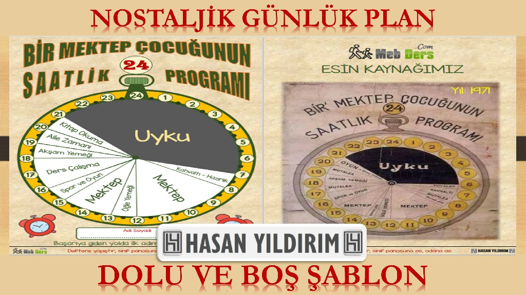 Bir Mektep Çocuğunun 24 Saatlik Programı (Nostaljik Günlük Plan)