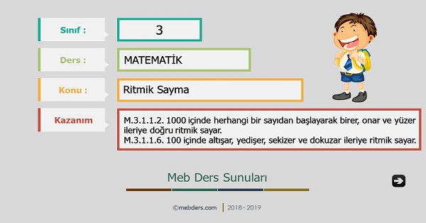 3.Sınıf Matematik Ritmik Sayma Sunusu