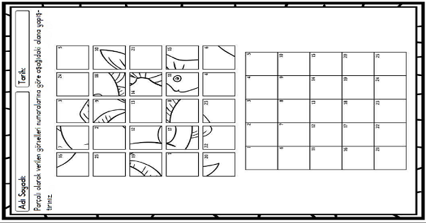 Puzzle Kes-Yapıştır- Boya 12