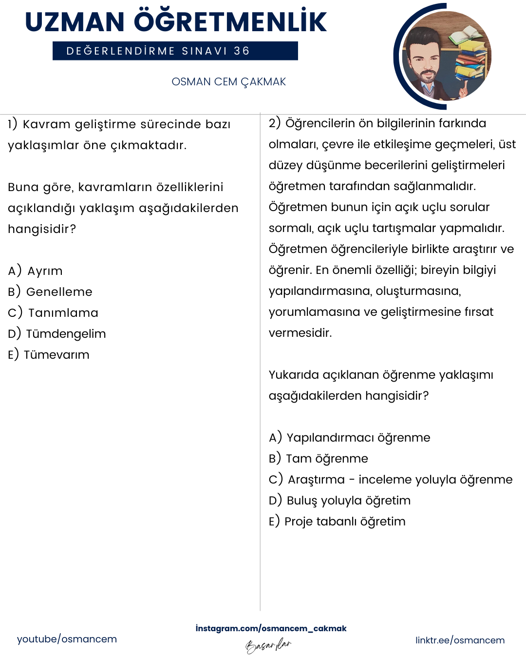 Uzman Öğretmenlik Değerlendirme Sınavı 36