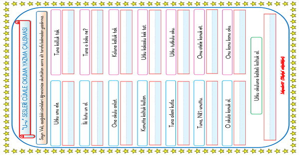 1. Sınıf İlk Okuma Yazma U Sesi Cümle Çalışması