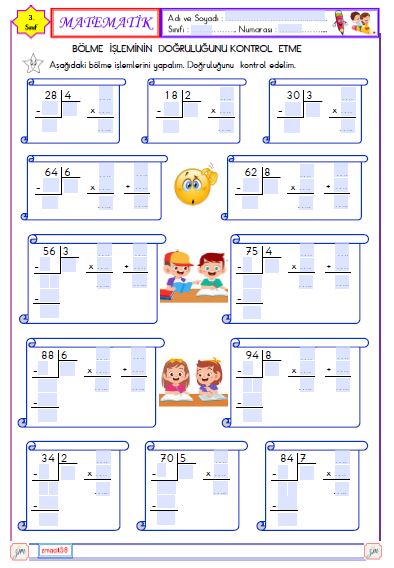 3.Sınıf Matematik Bölme İşleminin Doğruluğunu Kontrol Etme