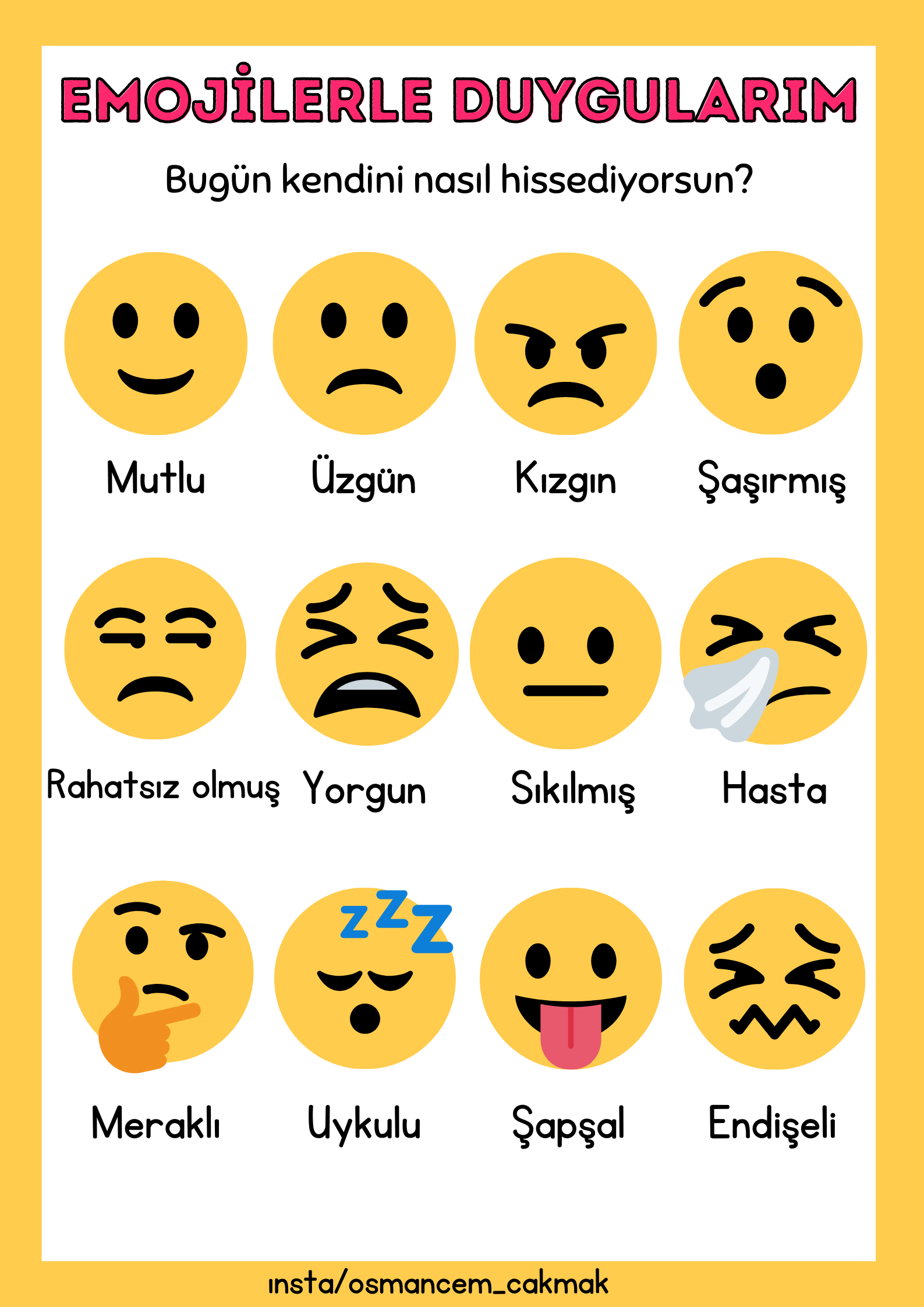 Emojilerle Duygularım Etkinliği