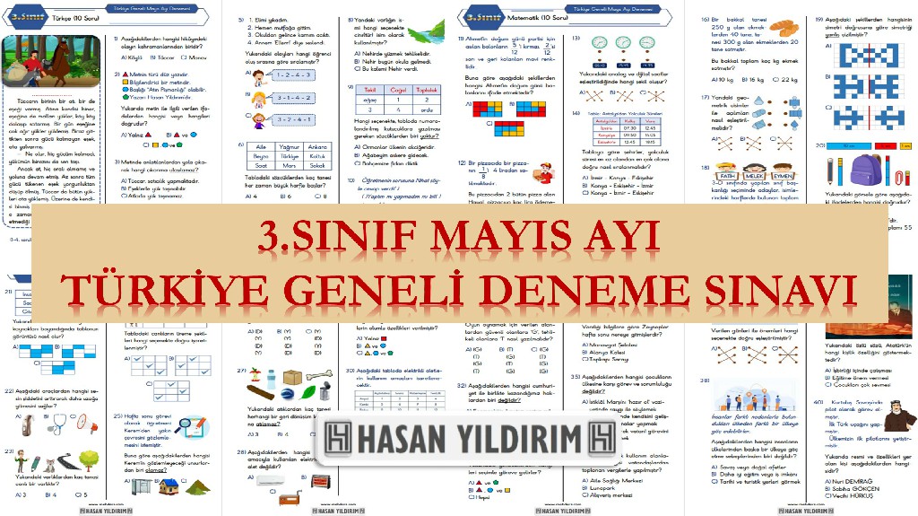3.Sınıf Mayıs Ayı Türkiye Geneli Deneme Sınavı (PDF)