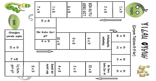 Yılan Oyunu (Çarpım Tablosu 8-9'lar)