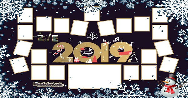 2E Sınıfı için 2019 Yeni Yıl Temalı Fotoğraflı Afiş (21 öğrencilik)