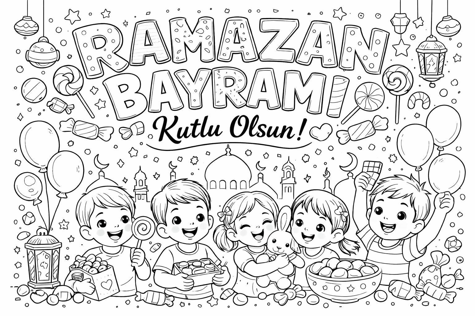 Ramazan Bayramı Boyama ve Dijital Pano