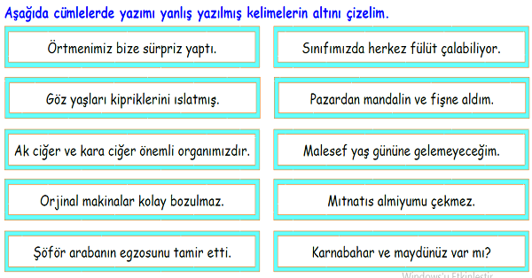 4.Sınıf Türkçe Yazım Kuralları-2