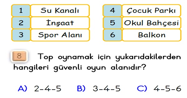 2.Sınıf Hayat Bilgisi Güvenli Hayat-Yaprak Test-2