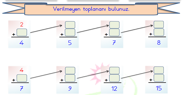 1.Sınıf Matematik Toplama İşlemi Verilmeyenleri Bulma-2