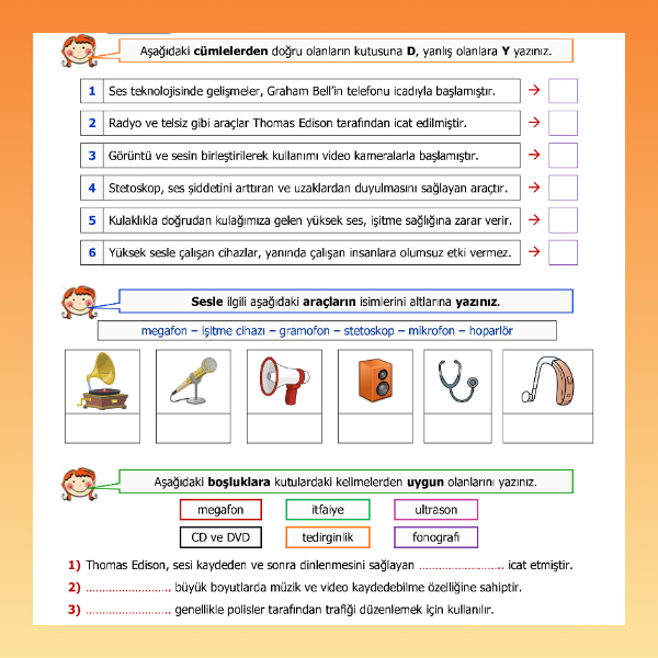 4. Sınıf Fen Bilimleri - Geçmişten Günümüze Ses Teknolojileri Etkinliği