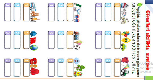 1.Sınıf Türkçe Alfabetik Sıralama Etkinliği-5