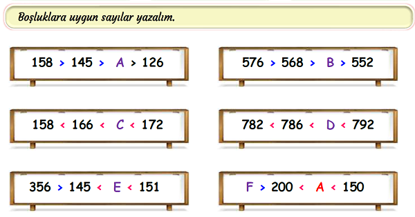 3.Sınıf Matematik Doğal Sayılar Karşılaştırma ve Sıralama-4