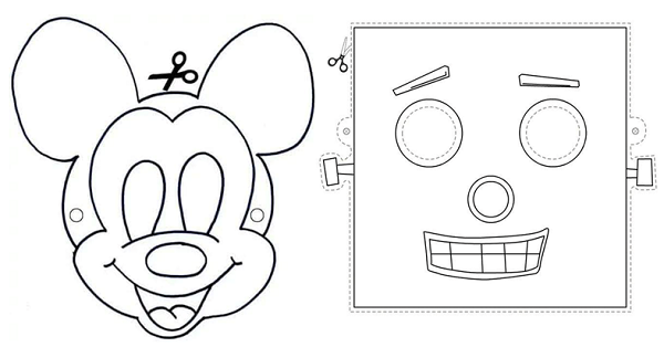 Mickey Mouse ve Sevimli Robotlar Maskesi 2
