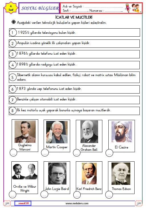 4. Sınıf Sosyal Bilgiler Teknolojini Öyküsü Etkinliği 2