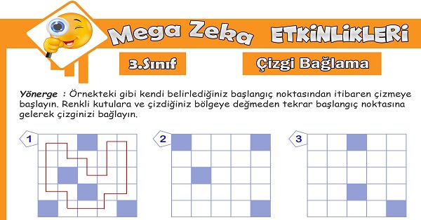 3.Sınıf Mega Zeka Etkinliği - Çizgi Bağlama