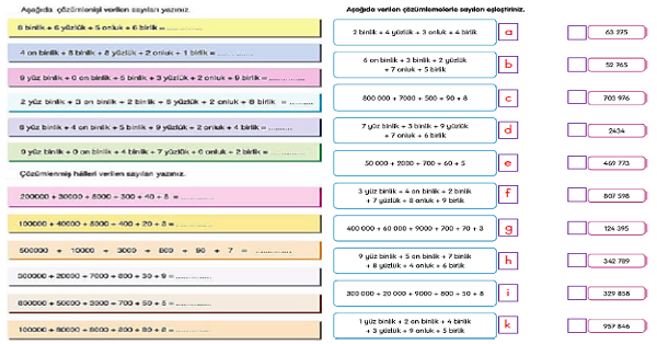 4. Sınıf Matematik Çözümleme 2