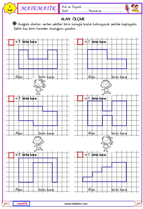 3. Sınıf Matematik Alan Ölçme Etkinliği 8