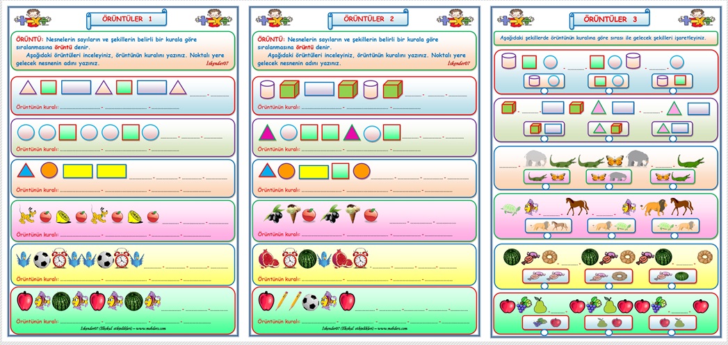 2.Sınıf Matematik Geometrik Örüntüler 1-2-3   (3 Sayfa)