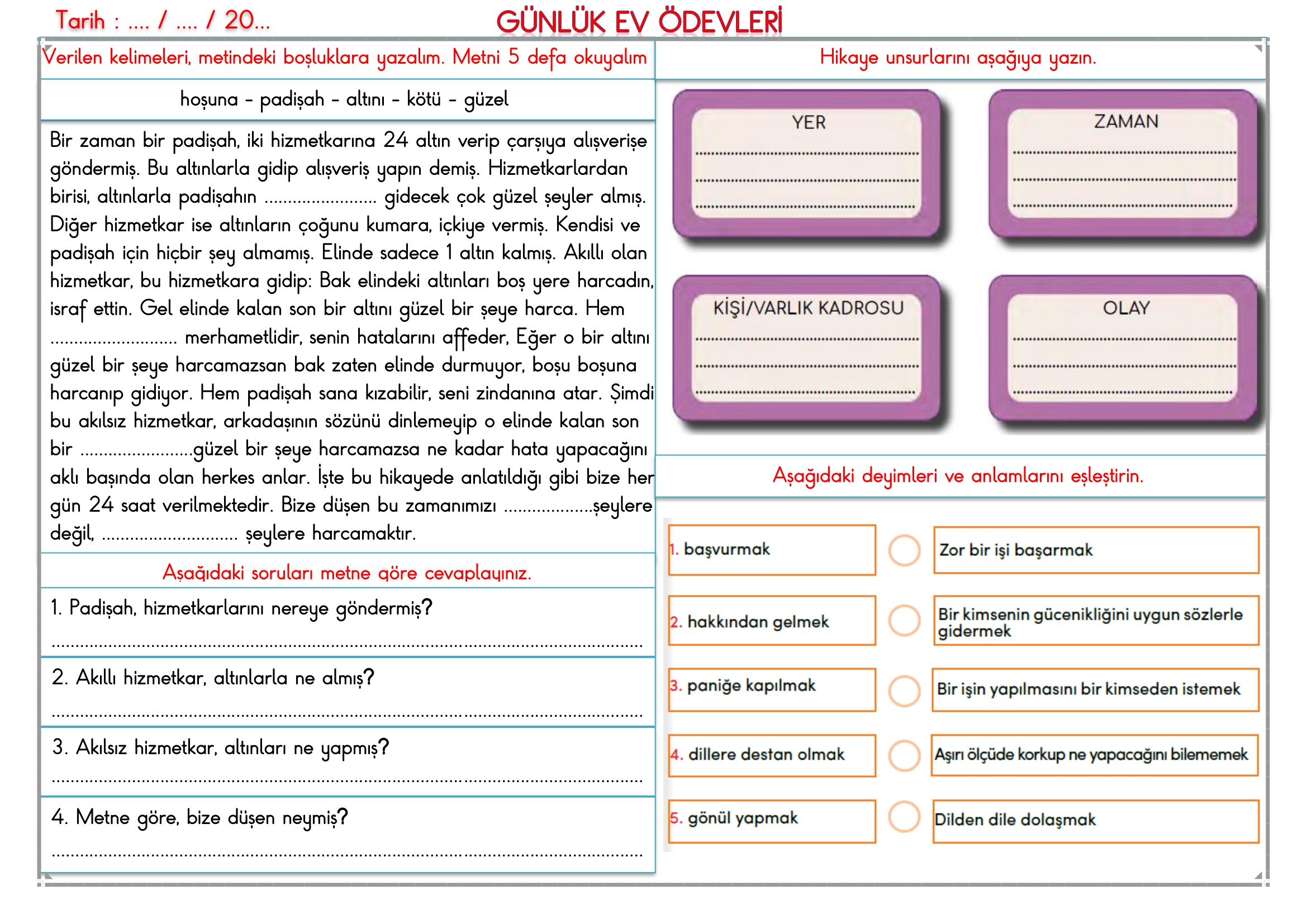 2.Sınıf - 14 Nisan 2026 Günlük Ev Ödevleri