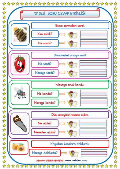 1.Sınıf S-s Sesi Soru Cevap Etkinliği