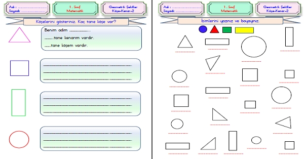 1.Sınıf Matematik Geometrik Şekiller-2