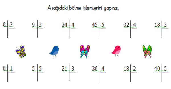 2.Sınıf Matematik Karışık Alıştırmalar (Dört İşlem) Etkinliği