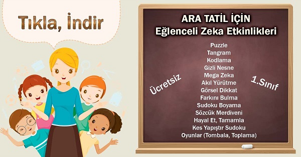 1.Sınıf Ara Tatil İçin Eğlenceli Zeka Etkinlikleri